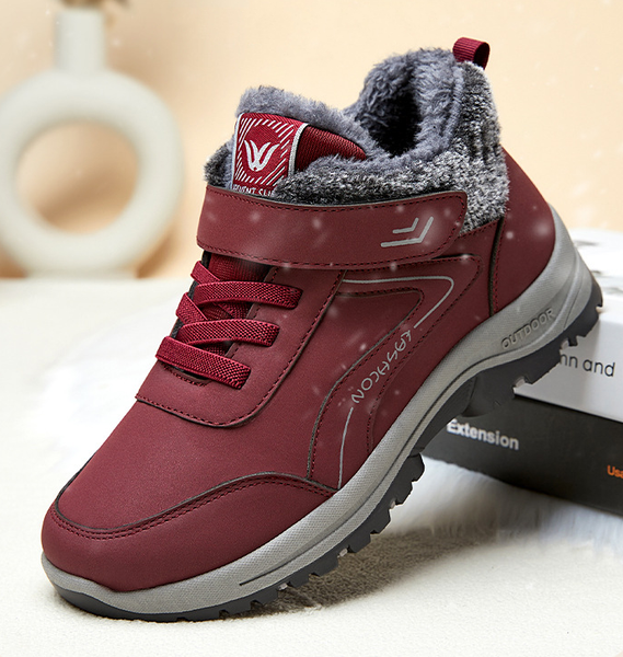 

Women's Fleece-Lined Thickened Warm Cotton Shoes for Winter, Plus-Size Women's Boots, Velcro Cotton Boots, Snow Boots, Mom's Walking Shoes