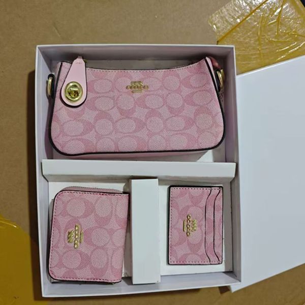 

Wholesale Crossbody 3pcs Sets Designer Shoulder Underarm Bag Letters Pattern Soft Chain Wallets Mini Bags Set, Bag4