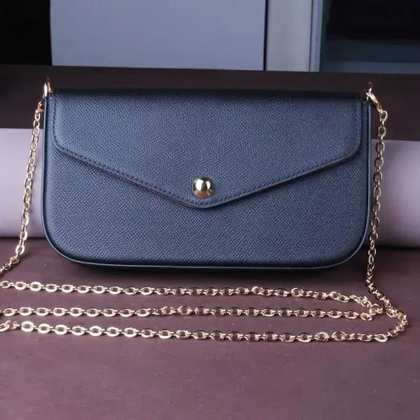 

Wholesale Chain Shoulder For Women Evening Bag Handbag Presbyopic Three Piece Set Mini Messenger Bag Card 45678218 Holder Purse, White check pink inside