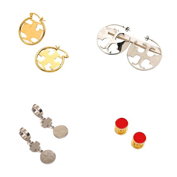 

earings designer jewelry earrings for woman luxury earrings earring Style Extravagant studs Classic simple earring Steel silver letter elagant women Jewelry
