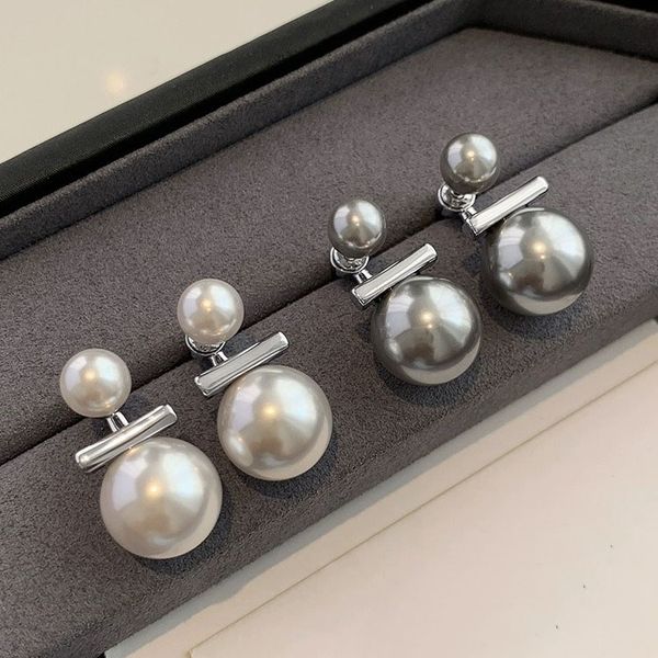 

Noble Immation Double Freshwater Ball Pearl Stud Earrings for Women 2 Round Balls Pearl Earrings Lovers Jewelry Simple Design Beads Earrings Wedding Jewelry Gift