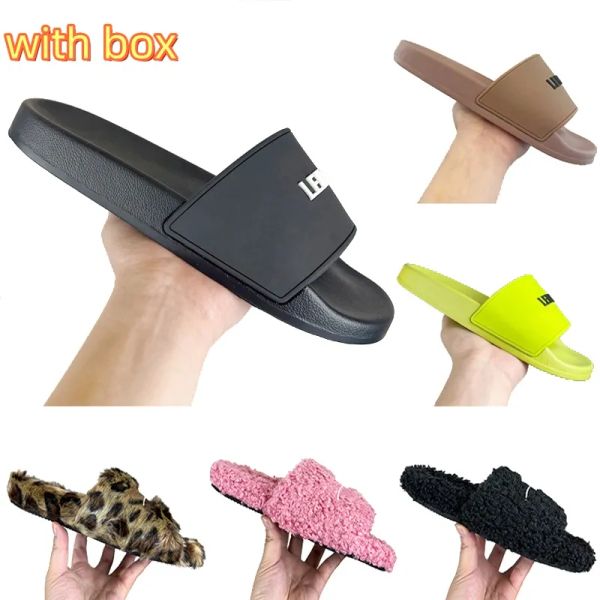 

slides shoes slippers designer slides mens shoes Sandals Slides sandals Furry Slippers Men Women Luxury Designer Sandals Lady Wool Fur Fluffy Letters Slides Black, Green