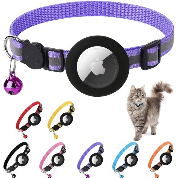 

Cat Collars Airtag Tracker Protective Case Anti Loss Pet Positioning Collar Cat Supplies Cat Collars Adjustable Multi colored Dog Collars 8.7~13.8 inches, Orange