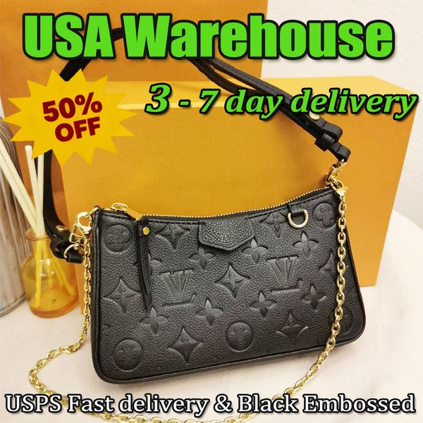 

Easy Designer Bag Ladies Letter embossed Shoulder Bag Cowhide leather Luxury Bag High Quality Women's Handbag Purse Metal chain Crossbody Bag Black Classic Half Moon, #1