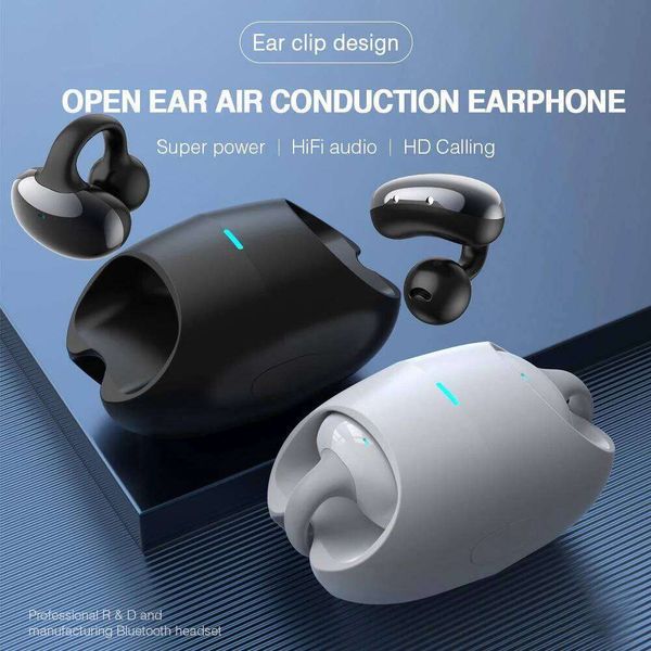 NEW Clip On Open Ear Headphones Wireless Bluetooth Earbuds Ear Clip Earbuds Hours Playtime With Charging Case