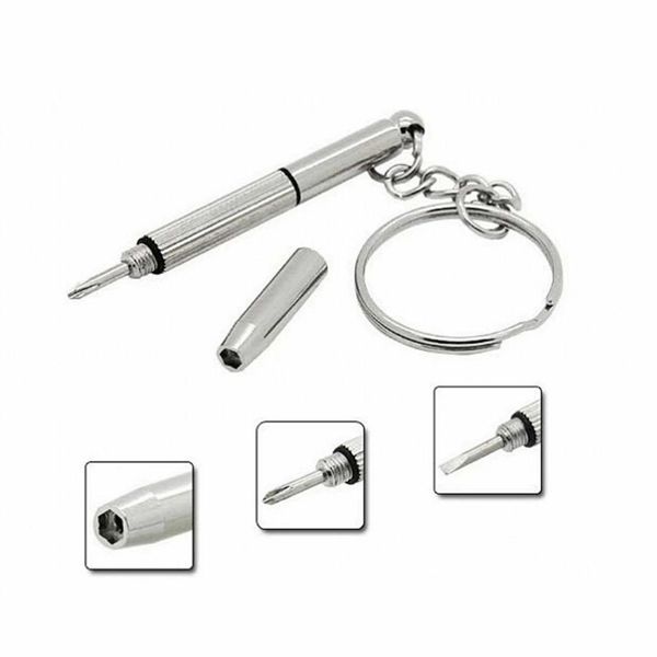 Mobile Eyeglass Sunglasses Watch Repair Kit Tool Mini Keychain Screwdriver Tools Key Chain Glasses
