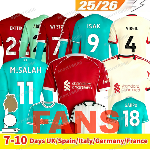 

soccer jersey XXXL 4XL 5XL home away second third MOHAMED SALAH kids men kit VIRGIL VAN DIJK SZOBOSZLAI GAKPO long sleeves football shirt fans MAC ALLISTER 2025 2026, Multi