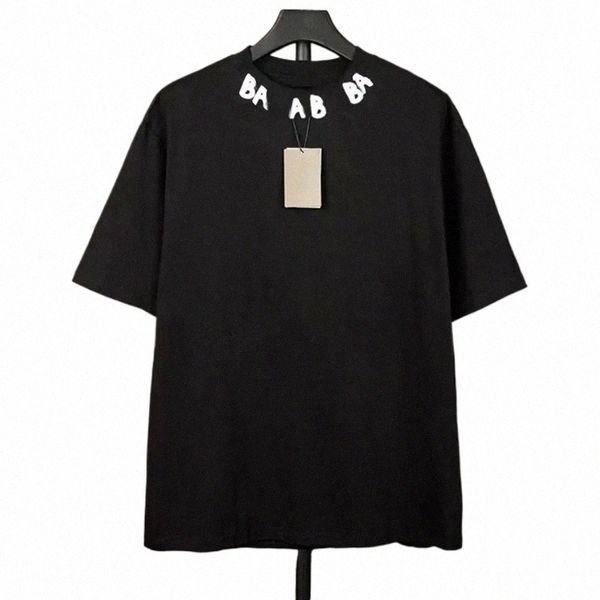 

designer Brand Tees T Shirts Top Quality Pure Cotton Short Sleeve Shirt Simple Letter Printed Summer Casual Men Clothing Size -XXXXXL 41V2#, White
