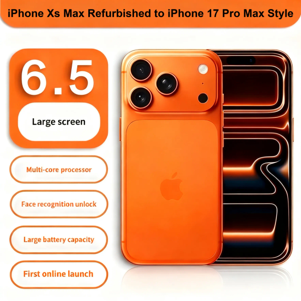 Original Apple iphone Xs max in iphone 17 pro Max 16 pro max style phone 4G LTE unlocked coming with box sealed 8GB RAM 256GB ROM OLED Face ID