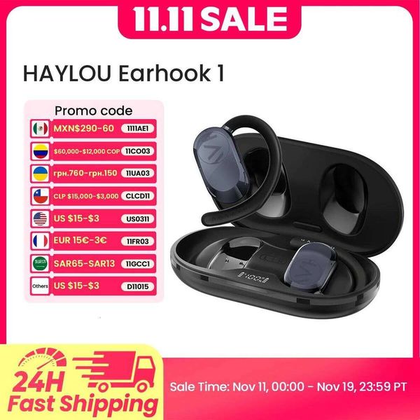 HAYLOU Earhook Open Ear Earphones Ear Hooks Wireless Bluetooth Headphones Spatial Audio Mic Noise Cancellation Earbud
