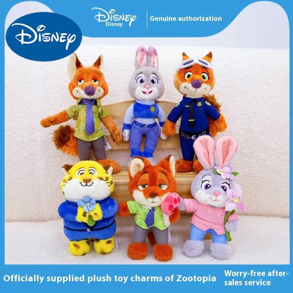 Disney Zootopia Genuine Plush Judy Hopps & Clawhauser - Fluffy Keychain with Flowers designer H251112
