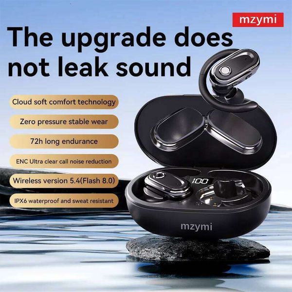 Mzymi I Open Ear Wireless Earbuds ENC Noise Cancelling Bluetooth Headphones IPX Waterproof Stereo Sound Headset With Mic