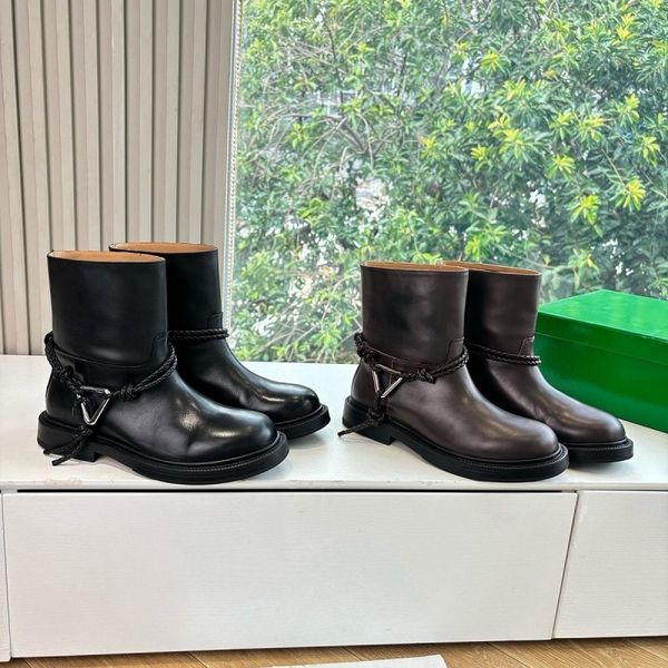 

Ankle Boots Women Womens Leather boots Winter Round Toe Lace-up Short Boots Womens Platform Designer Knight Boots Women luxury Shoes with box, Color#1