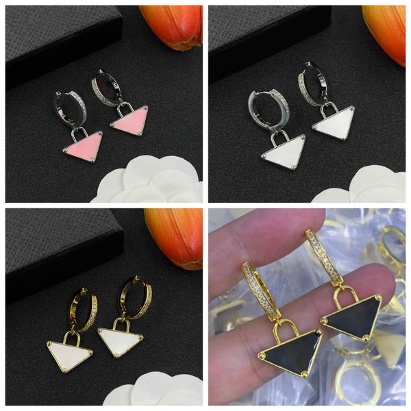 

High Quality Women Designer Earrings Fashion Diamond Gold Silver Letter Earrings Wedding Party Jewelry With Box