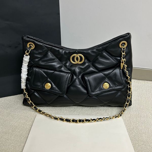 

New Top Quality Maxi 25k Bag Luxury Designer Velvet Nylon Golden Hardware Shoulder Bag Zipper Closure Handbag Fashion Women Casual Shopping Clutch Bag Purse cc 02, @4