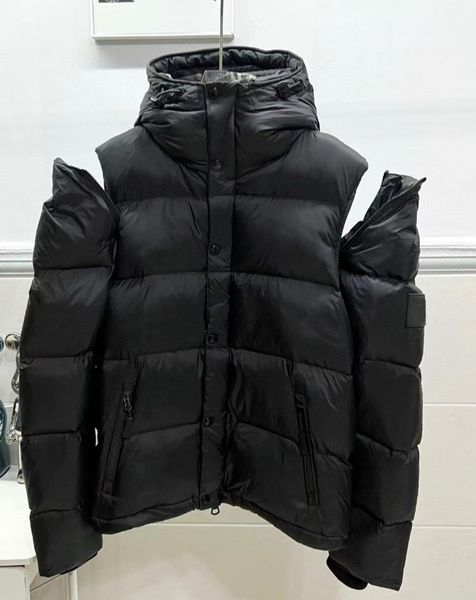 

Women's Plus Size Outerwear Coats High Version Fashion Trend 25fw Unisex Luxury Designer Cotton Three-in-one Stylish Detachable Sleeve Hooded Jacket Down Jacket, Khaki