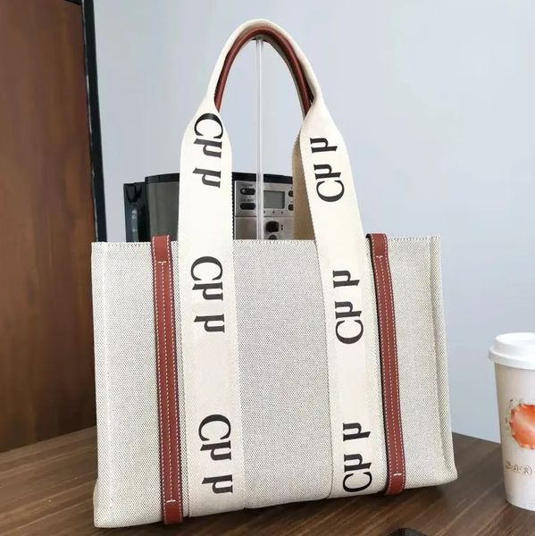 

Top Quality Designer Women's Handbag Linen 45678218 Canvas Weekend Woodys Tote Fashion Luxurys Travel Shoulder Beach 3Sizes Crossbody Duffle Clutch Large Shop Bag, #5