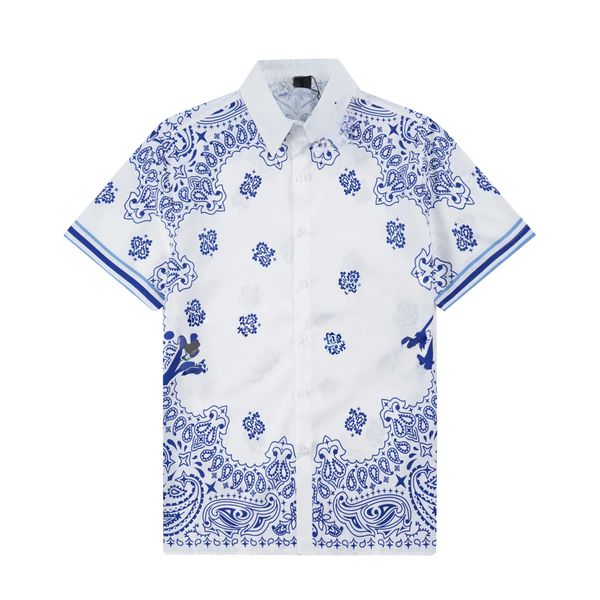 

Classic Floral Colorblocking Couple's Printed Shirt 2 colors, Purple