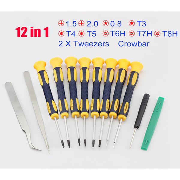 12 in 1 Screwdriver Set Opening Tools Kit T6H T8H For Phone PS Xbox Smartwatch Home Appliances Printer automotive Trim Repair