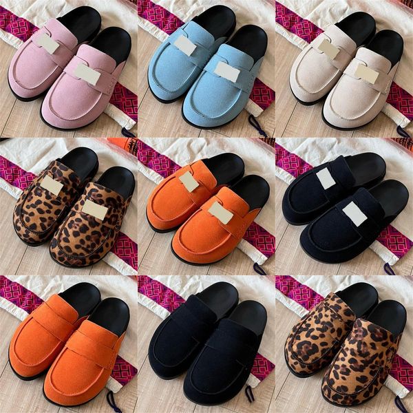 

Designer Mule Slippers Loafers for Summer Women Men Suede Leather Sandals Slip On Black Brown Beige Clogs Noir Comfortable Stylish Shoes, Color#3