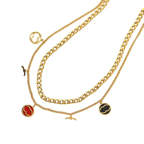 

Necklaces womens necklace love jewelry gold pendant dual ring stainless steel jewlery fashion oval interlocking rings Clavicular chain necklaces couple gifts