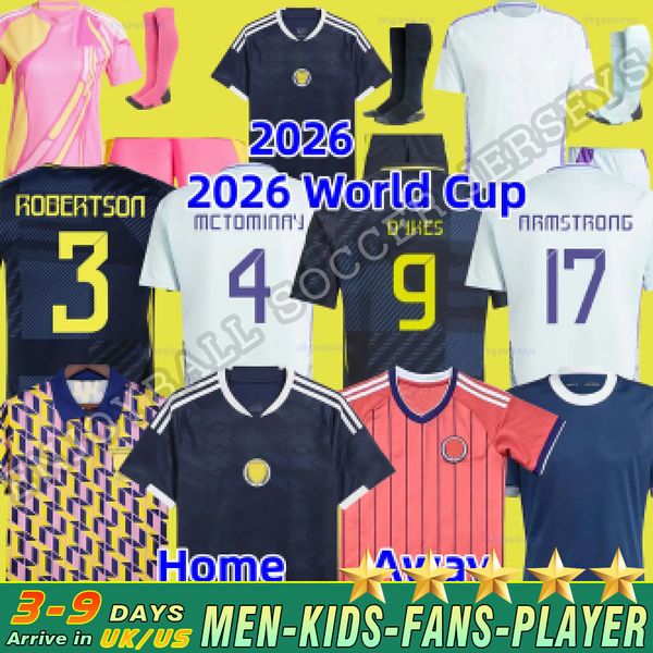 

25 26 Scotland Soccer Jerseys football jersey 25 26 ROBERTSON McTominay McGREGOR SHANKLAND MCGREGOR Football Shirt Home Away thrid maillot de Foot men kids kits, Black