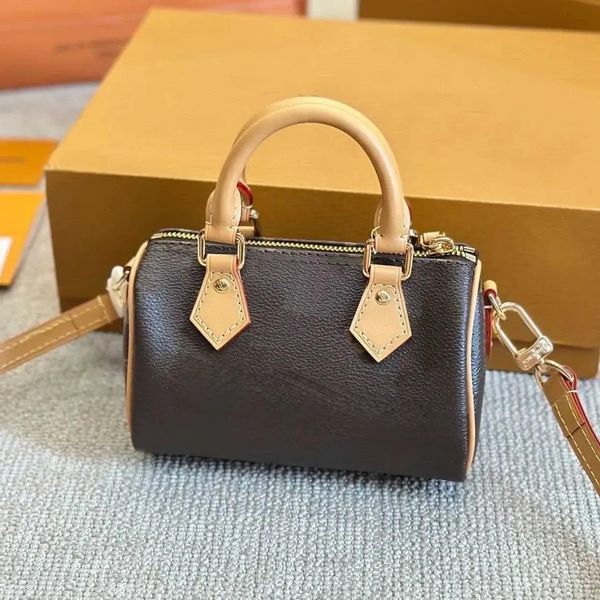 

Evening Bags Top Designer 4218 Mini Nano 16Cm Shoulder Bag Women Leather Denim Crossbody Luxury Brand Embossed Tote Purse Brown Flower Handbag, 2_color