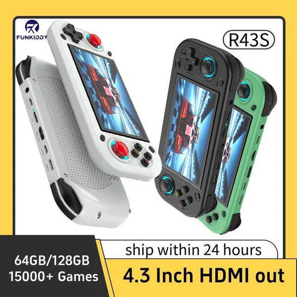 R43S Retro Handheld Video Game Console Open Source Linux System 43Inch I Screen Portable Pocket Video Player Gaming MachineW251113