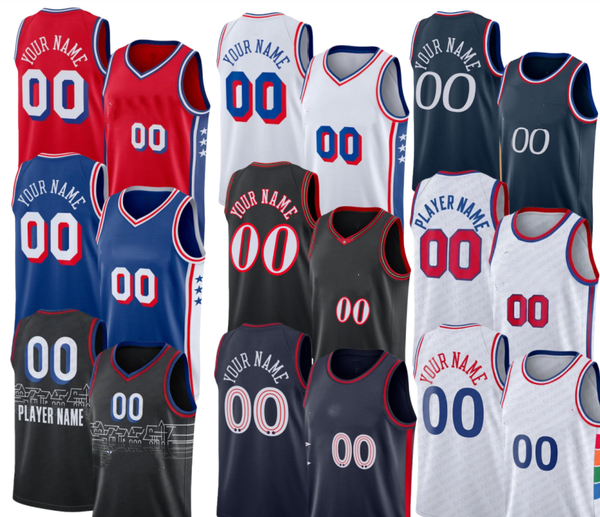 Joel Embiid Tyrese Maxey Kelly Oubre Jr. VJ Edgecombe Quentin Grimes Paul George Dominick Barlow Trendon Watford Andre Drummond 7 Kyle Lowry Basketball Jersey Men