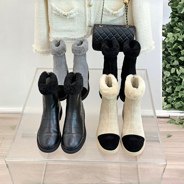 Woman Designer snow boot mini shearling Warm Boots Ankle Business Boot with heel dr martine boot luxury platform boot Casual Sport shoe sheepskin micro Wedge booties