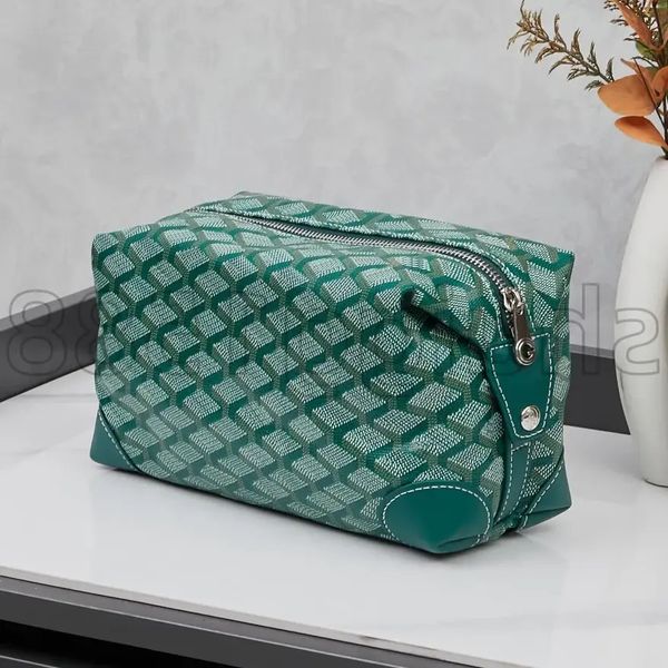 

Bowling 25 Toiletry Luxury Designer Bags Tote Womens Mens Handbags Leather Wash Top Quality Shoulder Cosmetic 45678218 Fashion Clutch Vanity Makeup Bag Wallets, Green