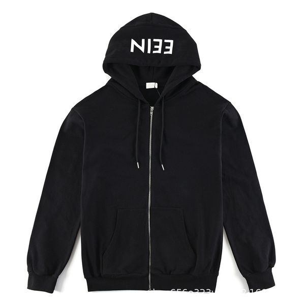 

Women' Hoodies & Sweatshirts Designer Hat print capsule series zipper hooded jacket men and women, Black