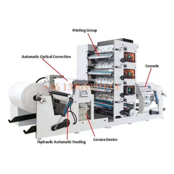 

Automatic 4 Color Small Flexographic Flexo Paper Film Printing Machine Price