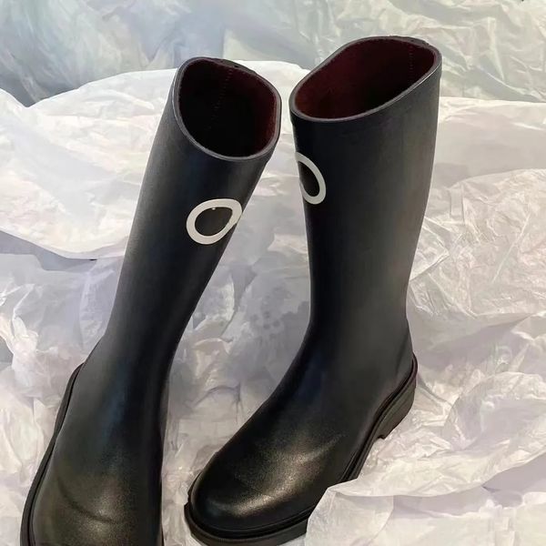 

boots boots for women boot barn rain boot Brand Designer Square Toe Women's Rain Boots Thick Heel Thick Sole Ankle Booist Excellent Quality Winter Women Rubber Boot Top, Color 11