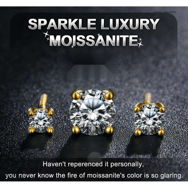 

Real Moissanite Earring Studs for Women 0.1-1 Carat D Color 100% Sterg Sier Earrings 2023 Trend Fine Quality Wedding Gold Plated Jewelry Gifts Bijoux