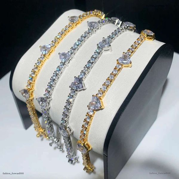 

New arrival 6mm Mini Heart Love with 2.5mm round Zircon Tennis bracelet Elegant bracelet Hip Hop Ice Out VVS Moissamite Ladies Party Gift Wholesale jewelry
