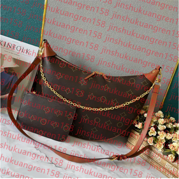 

Hobo Loop Bag Women Designer Crossbody Handbag Purse Croissant Chain Bags Half-moon Underarm Purses Large Capacity Totes Removable Zipper brown Shoulder, 8#