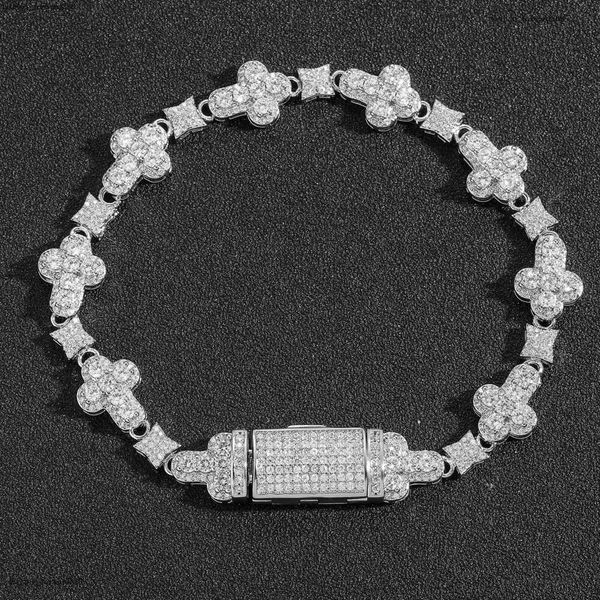 

Luxury Hip hop 10mm cross Ice out VVS Moissanite bracelet for men, women, fashion Free delivery