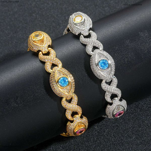 

Luxury designer 8-strand 14mm Cuban Unlimited Eye chain, colored Ice out VVS Moissanite bracelet with free shipping