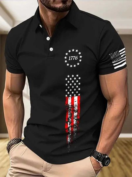 The 2025 summer new mens POLO shirt is a casual fashionable soft comfortable and breathable 3D pattern printed one X251115