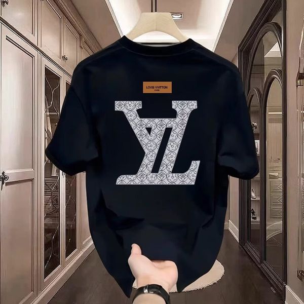 

2025 New free shipping designer t-shirt for mens womens black white Summer trend loose and versatile top, Item#1