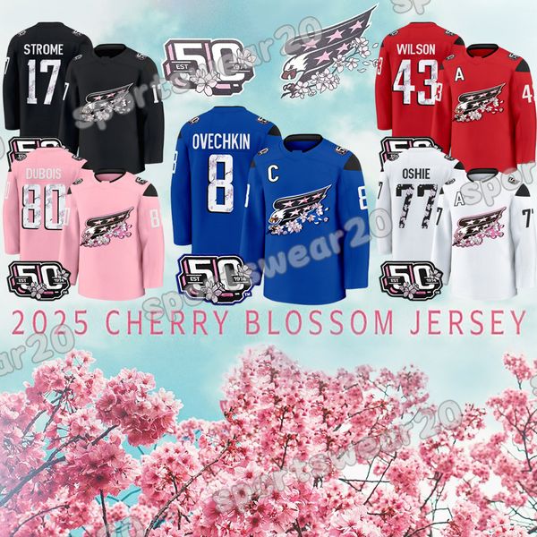 #8 Alex Ovechkin Jersey Washingtons Hockey Jersey Capital Jersey Cherry Blossom Hockey Jersey 2025