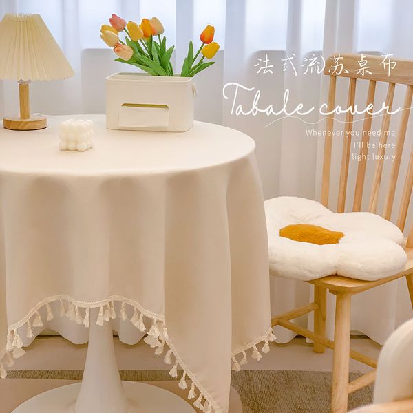 Tablecloth retro light luxury round table desk decoration coffee table dining table tablecloth F8PP01