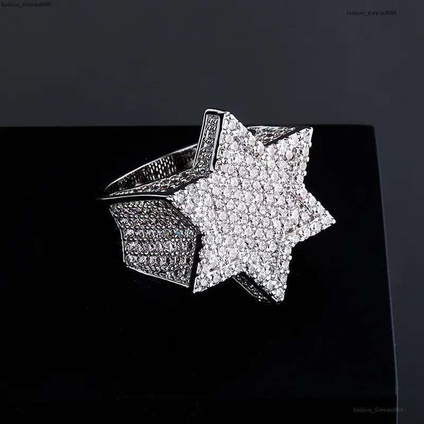 

Luxury Designer Men's Ring High Quality Hexagonal Frappuccino VVS Moissanite Ring Fashion Hip Hop Ring Jewelry FREE shipping