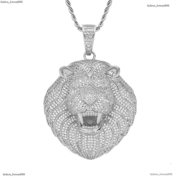 

Hip Hop Lion Head Pendant micro set ice out of VVS Moissanite tide logo Exaggerated hip Hop necklace for men Free delivery
