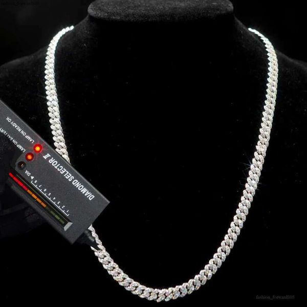 

necklace moissanite chain Custom Pass Dia Tester Hip Hop Jewelry Sterg Sier 6mm 8mm Iced Out VVS Cuban k Moissanite Chain For Men