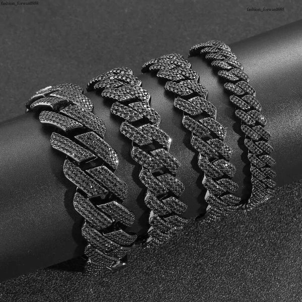 

Hip Hop Rapper Mossanite Necklace Jewelry Vvs Sterg Sier 20mm Black Dia Moissanite Cuban k Chain Free delivery