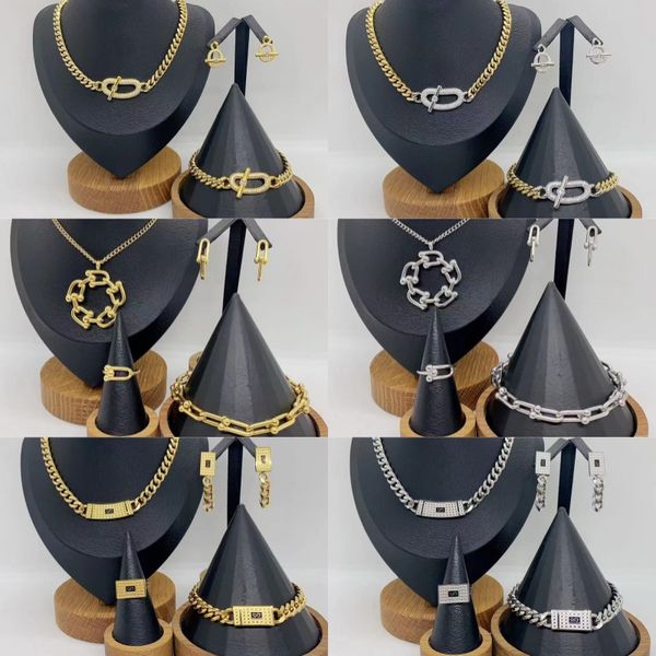 

New fashion letter collar necklace Women's gold luxury designer bracelet Jewelry Sets party gifts jewelry 2024