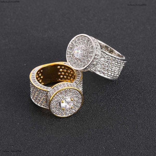

Luxury designer Hip-hop Men's oversize with real gold plating and micro-inlaid ice out VVS Moissanite, hip-hop rings for men and women