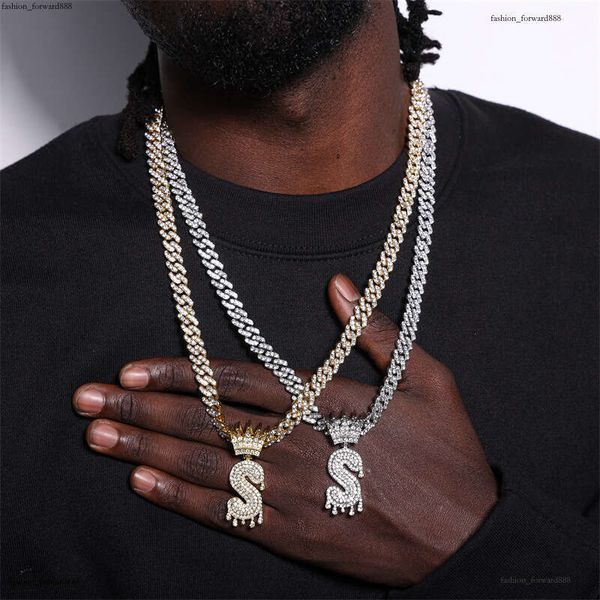 

Street 26 Letters Ice out VVS Moissanite Pendant Hip Hop Personalized Dia set Cuban Chain couple Rapper jewelry Free delivery